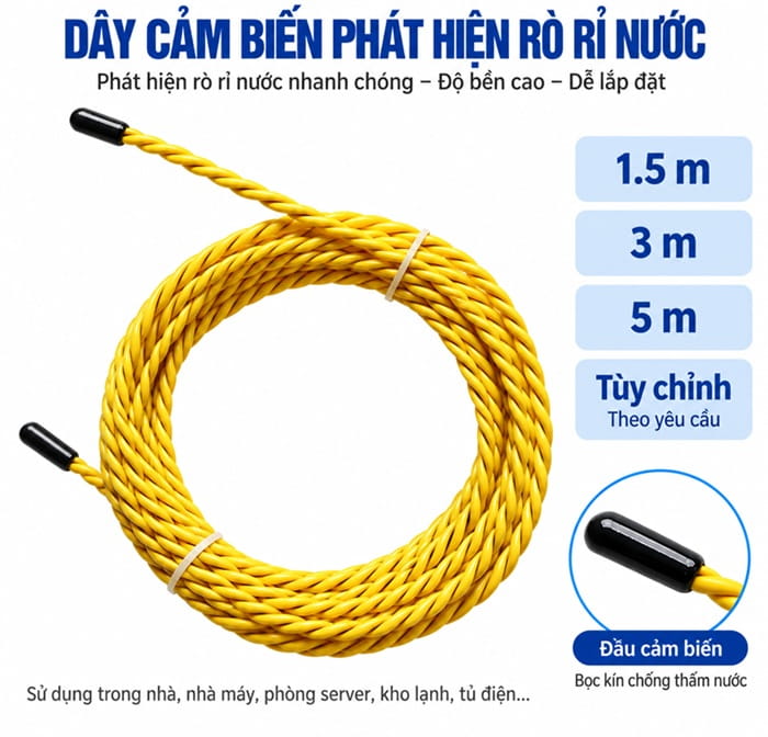 chiều dài dây cảm biến rò rỉ nước